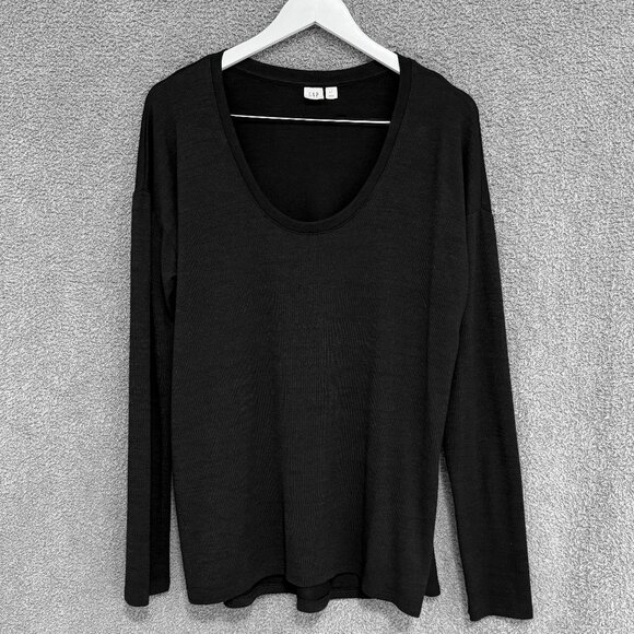 Gap Softspun Long Sleeve Scoopneck T-Shirt Large - Picture 3 of 7